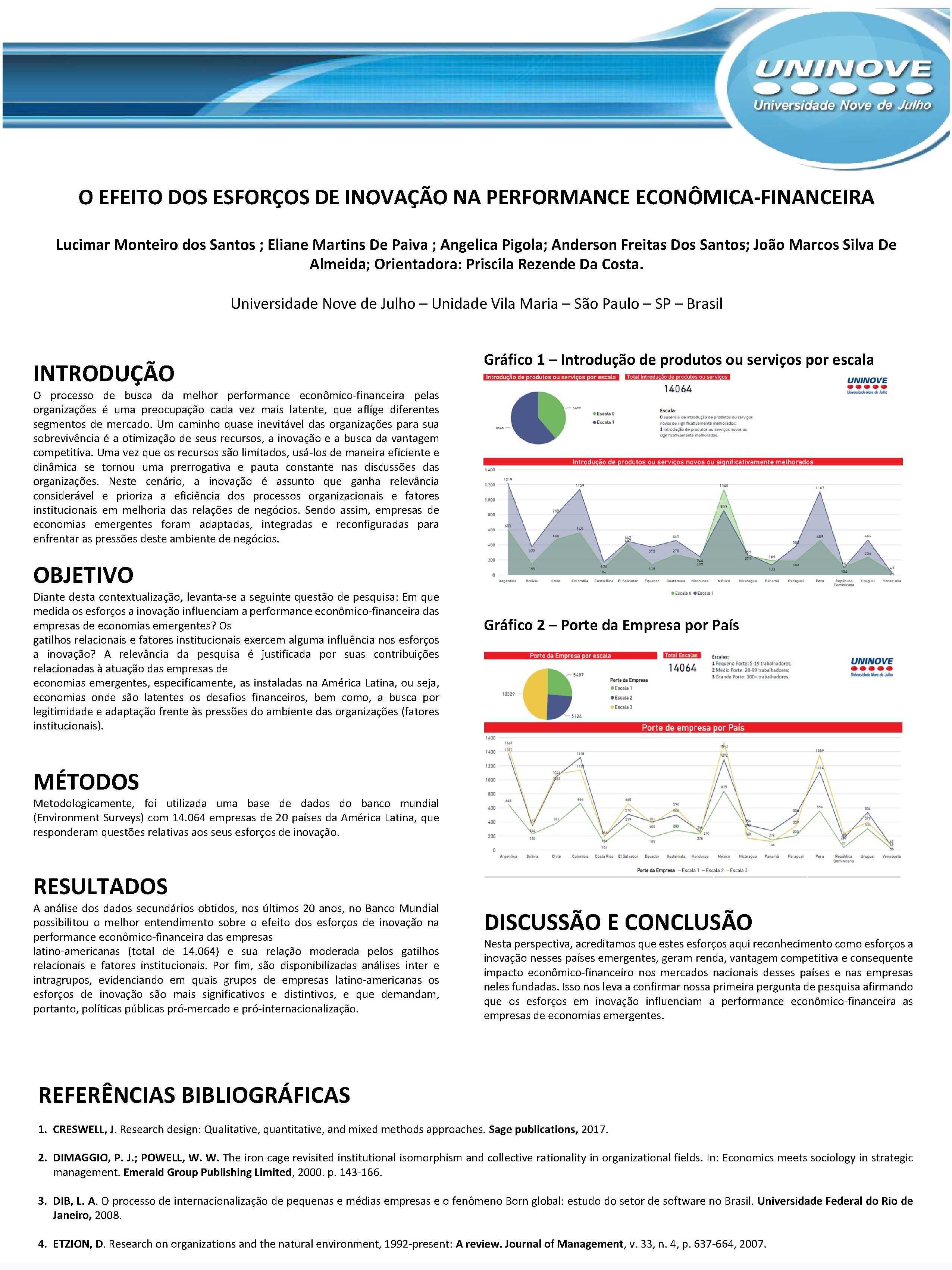 O EFEITO DOS ESFORÇOS DE INOVAÇÃO NA PERFORMANCE ECONÔMICA-FINANCEIRA Lucimar Monteiro dos Santos ;