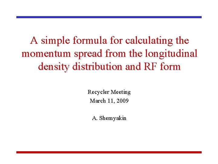 A simple formula for calculating the momentum spread from the longitudinal density distribution and