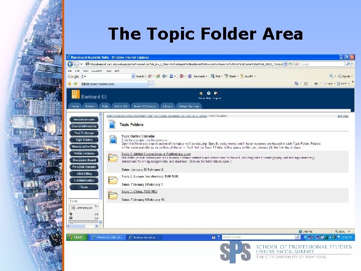 The Topic Folder Area 