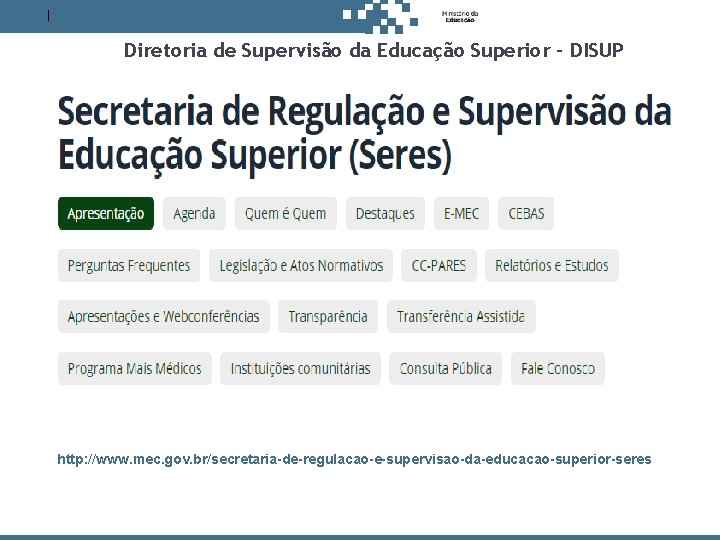 Antes de decidir, pense no estudante. Diretoria de Supervisão da Educação Superior – DISUP