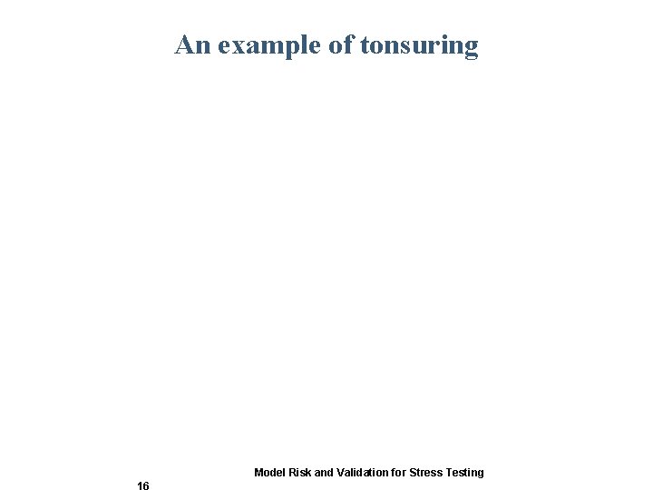 An example of tonsuring Model Risk and Validation for Stress Testing 16 An example of tonsuring Model Risk and Validation for Stress Testing 16