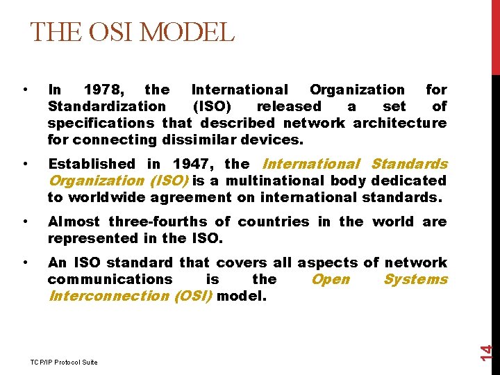  • In 1978, the International Organization for Standardization (ISO) released a set of