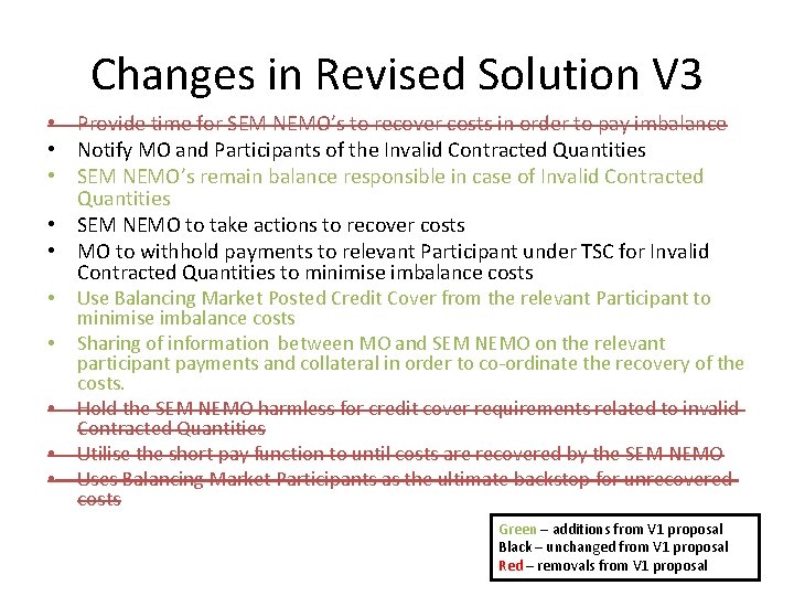 Changes in Revised Solution V 3 • Provide time for SEM NEMO’s to recover