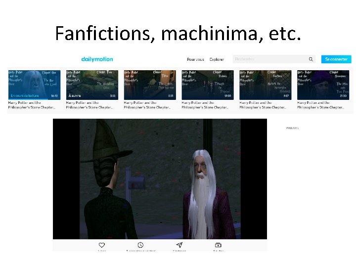 Fanfictions, machinima, etc. 