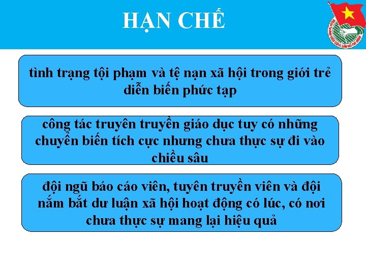 HẠN CHẾ tình trạng tội phạm và tệ nạn xã hội trong giới trẻ