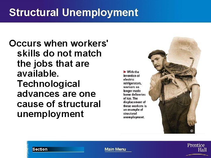 Structural Unemployment Occurs when workers' skills do not match the jobs that are available.
