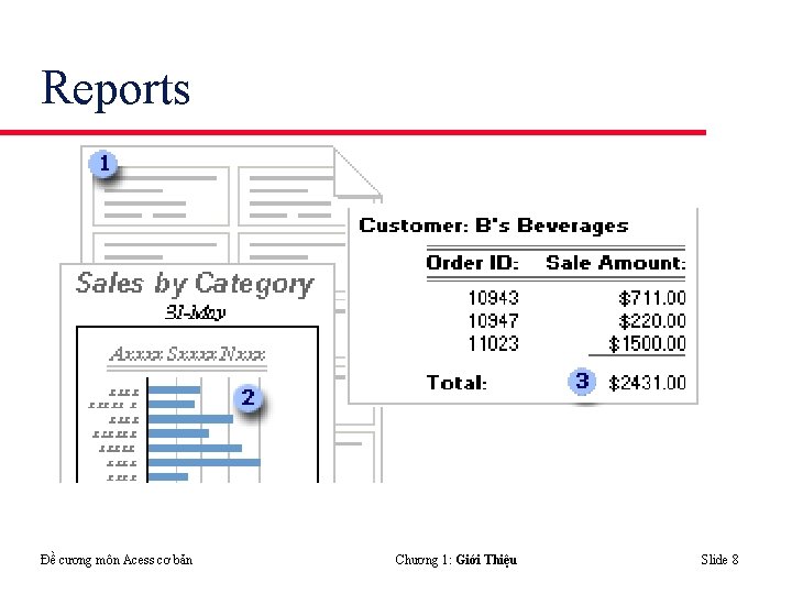 Reports Đề cương môn Acess cơ bản Chương 1: Giới Thiệu Slide 8 