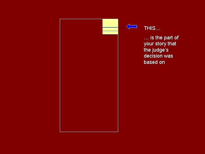 THIS… … is the part of your story that the judge’s decision was based
