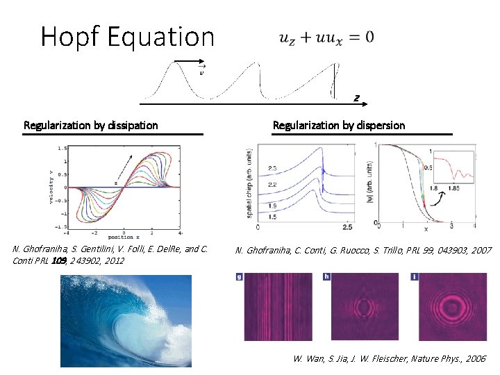 Hopf Equation z Regularization by dissipation N. Ghofraniha, S. Gentilini, V. Folli, E. Del.