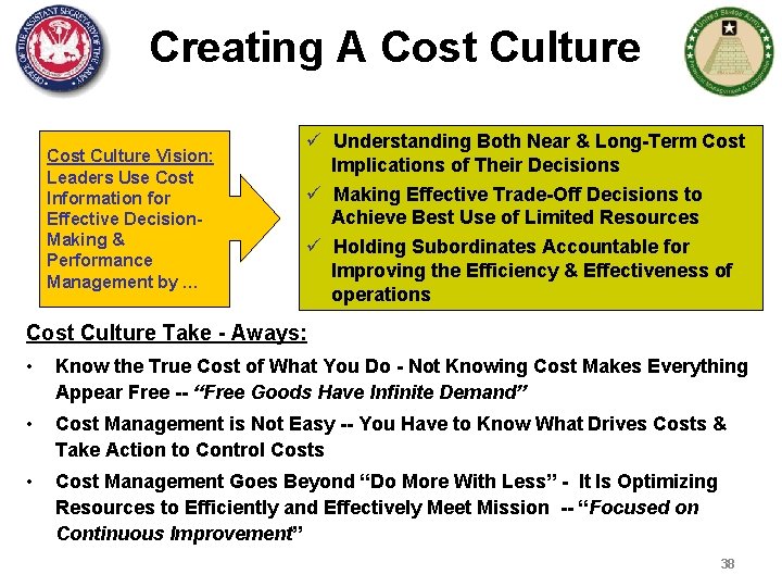 Creating A Cost Culture Vision: Leaders Use Cost Information for Effective Decision. Making &