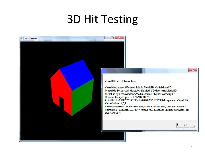 3 D Hit Testing 17 