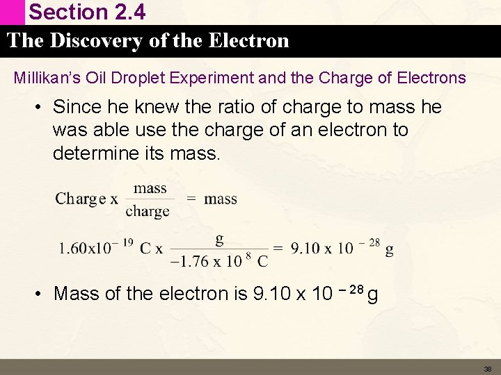 Section 2. 4 The Discovery of the Electron Millikan’s Oil Droplet Experiment and the