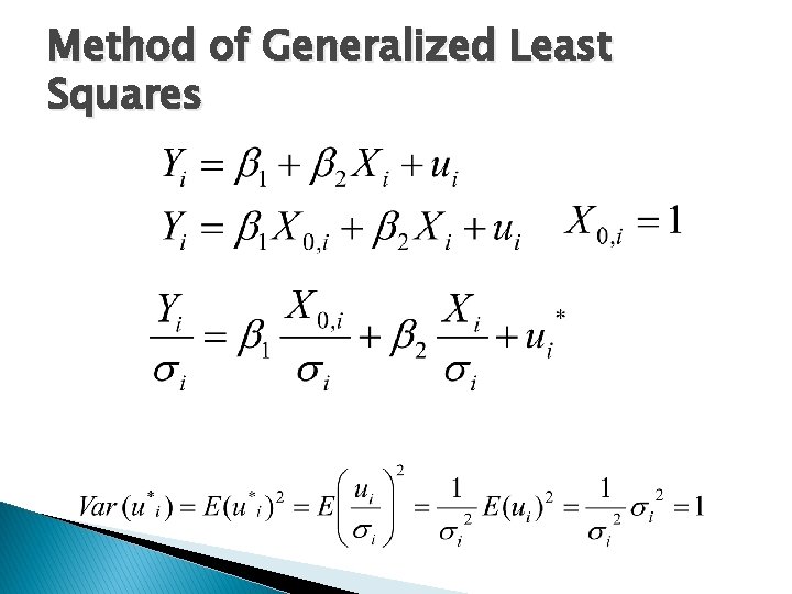 Method of Generalized Least Squares 