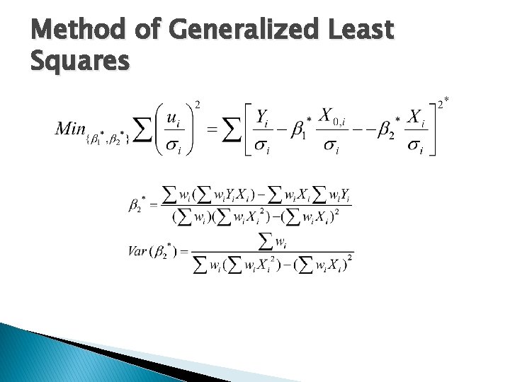 Method of Generalized Least Squares 
