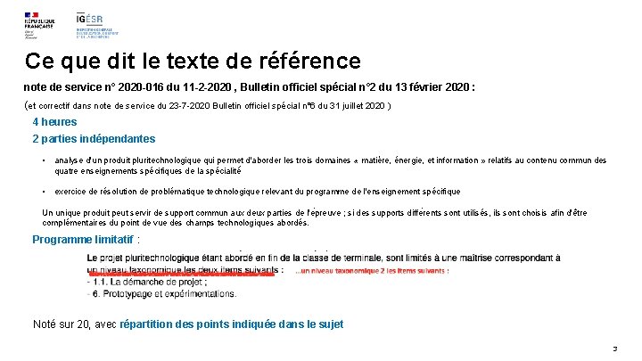 Ce que dit le texte de référence note de service n° 2020 -016 du