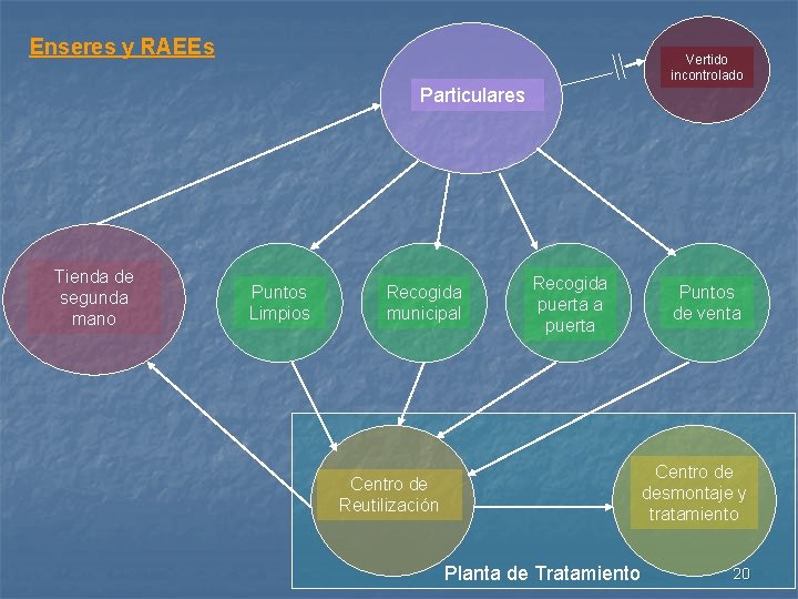 Enseres y RAEEs Vertido incontrolado Particulares Tienda de segunda mano Puntos Limpios Recogida municipal