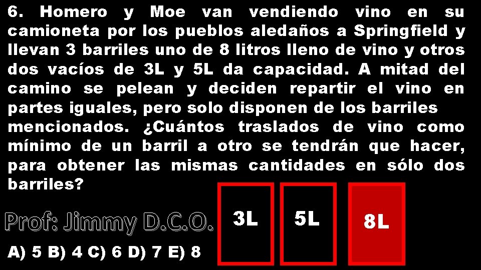 6. Homero y Moe van vendiendo vino en su camioneta por los pueblos aledaños