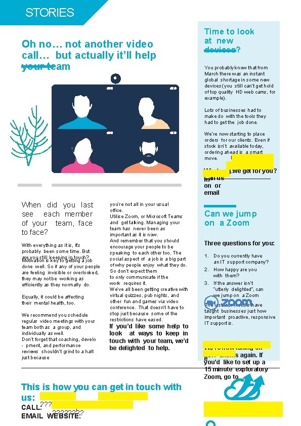 STORIES Oh no… not another video call… but actually it’ll help your team Time