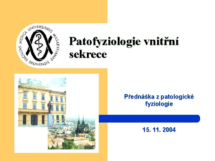 Patofyziologie vnitřní sekrece Přednáška z patologické fyziologie 15. 11. 2004 