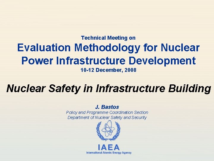 Technical Meeting on Evaluation Methodology for Nuclear Power