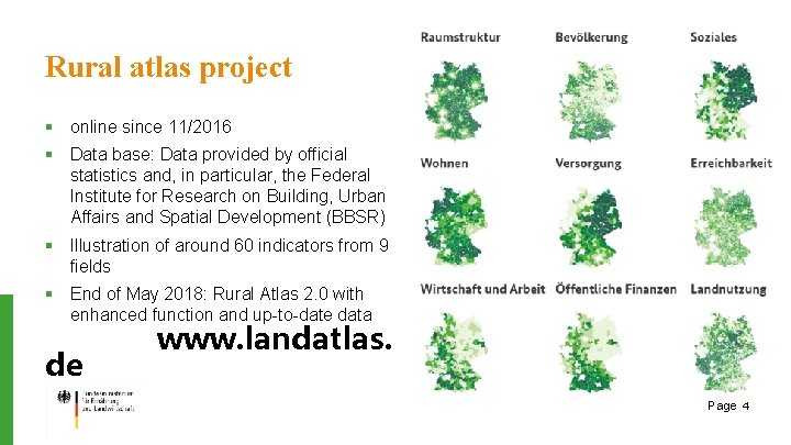Rural atlas project § online since 11/2016 § Data base: Data provided by official