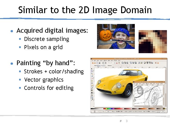 Similar to the 2 D Image Domain ● Acquired digital images: § Discrete sampling