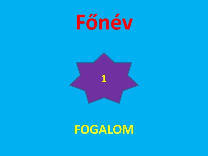 Főnév 1 FOGALOM 