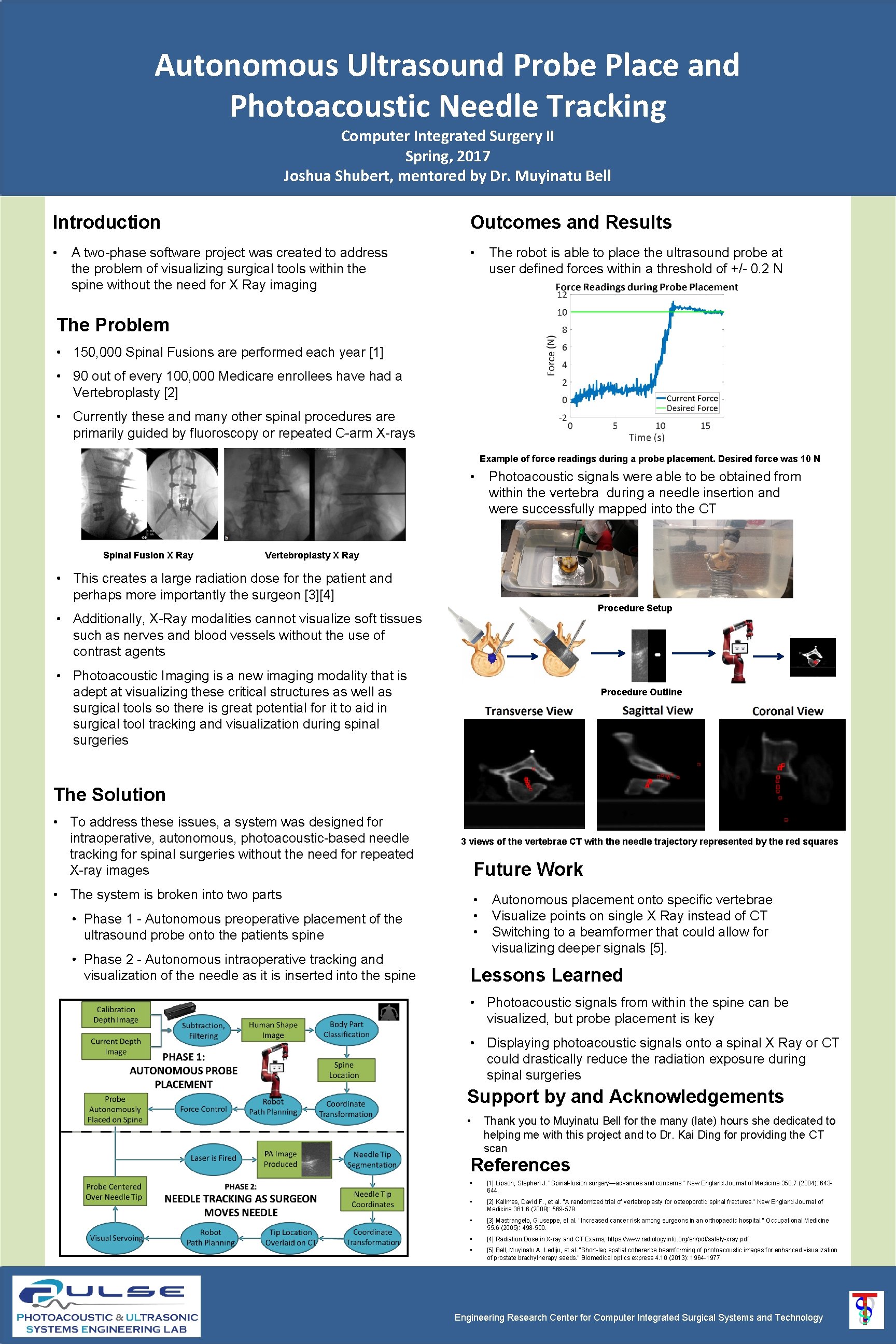 Autonomous Ultrasound Probe Place and Photoacoustic Needle Tracking Computer Integrated Surgery II Spring, 2017