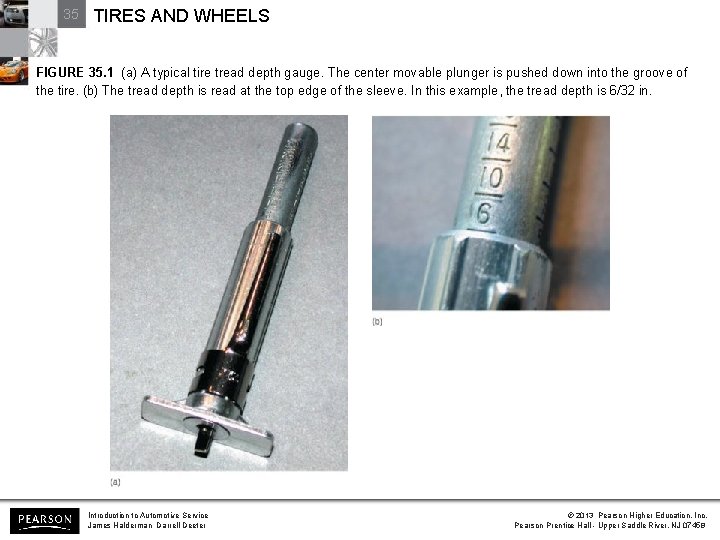 35 TIRES AND WHEELS FIGURE 35. 1 (a) A typical tire tread depth gauge.