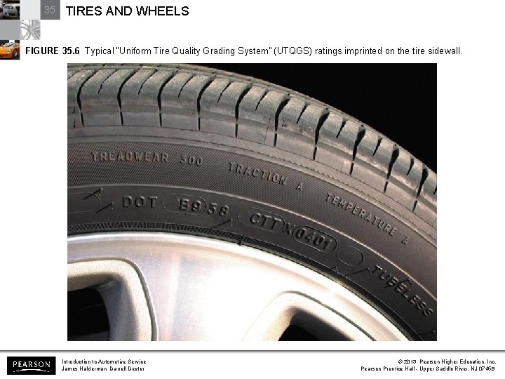 35 TIRES AND WHEELS FIGURE 35. 6 Typical “Uniform Tire Quality Grading System” (UTQGS)