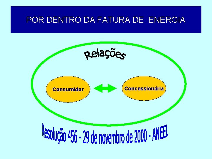 POR DENTRO DA FATURA DE ENERGIA Consumidor Concessionária 