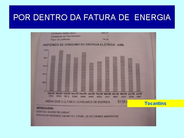 POR DENTRO DA FATURA DE ENERGIA Tocantins 