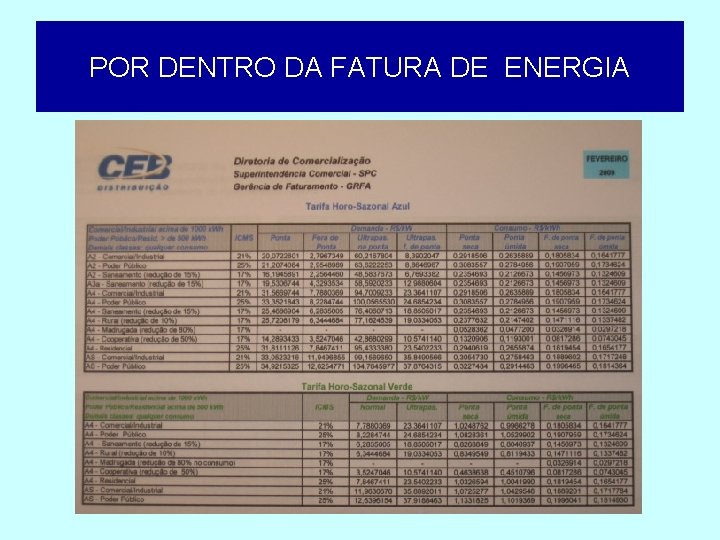 POR DENTRO DA FATURA DE ENERGIA 