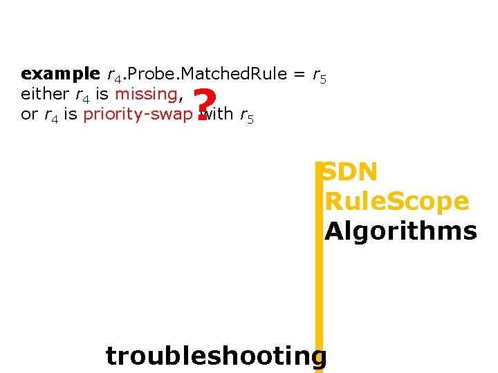 ri is detected as faultyif Controller ri. Probe. Matched. Rule != ri Controller example: