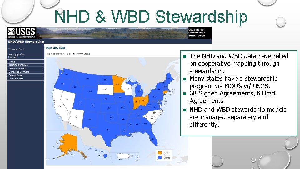 NHD & WBD Stewardship Working together to build and maintain data The NHD and