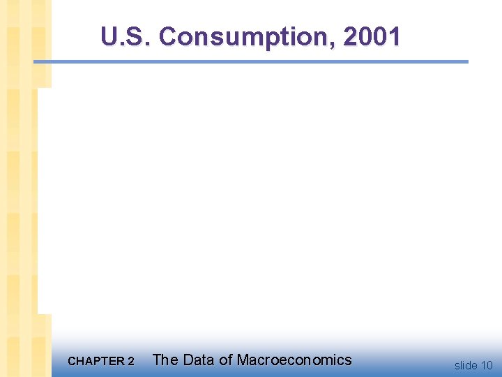 U. S. Consumption, 2001 CHAPTER 2 The Data of Macroeconomics slide 10 