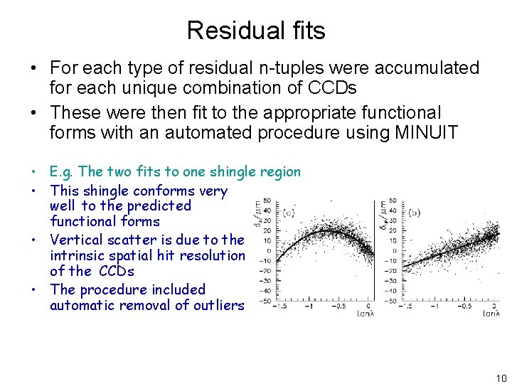 Residual fits • For each type of residual n-tuples were accumulated for each unique