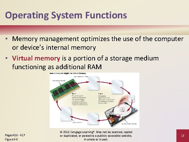 Operating System Functions • Memory management optimizes the use of the computer or device’s
