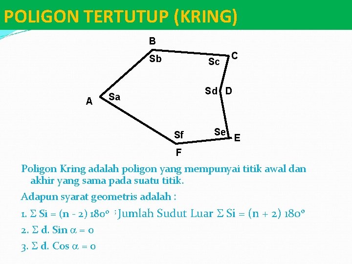 POLIGON TERTUTUP (KRING) B Sb A Sc C Sd D Sa Sf Se E