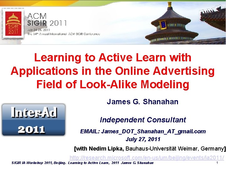 Learning to Active Learn with Applications in the