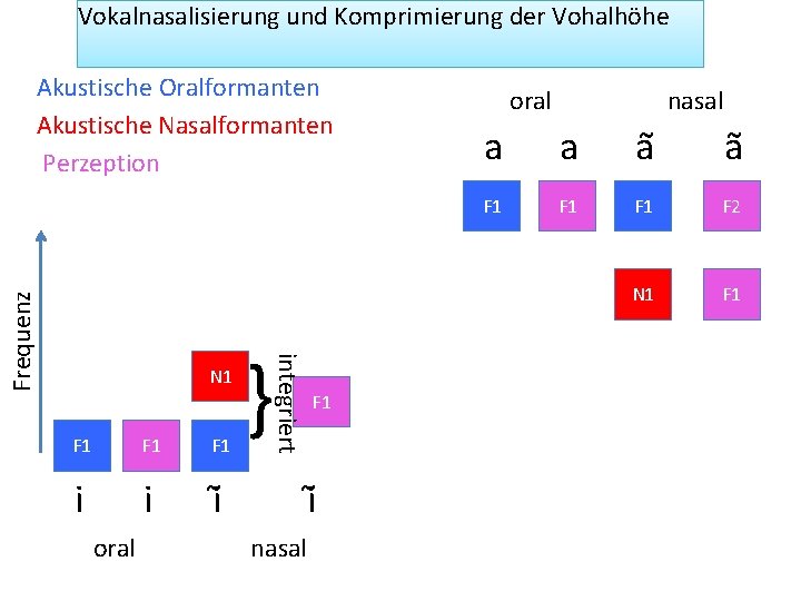 Vokalnasalisierung und Komprimierung der Vohalhöhe N 1 F 1 F 1 i i i