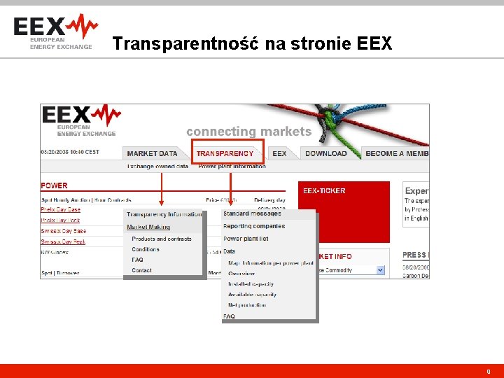Transparentność na stronie EEX 9 