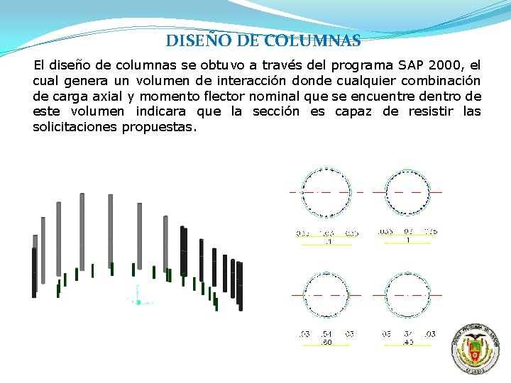 DISEÑO DE COLUMNAS El diseño de columnas se obtuvo a través del programa SAP