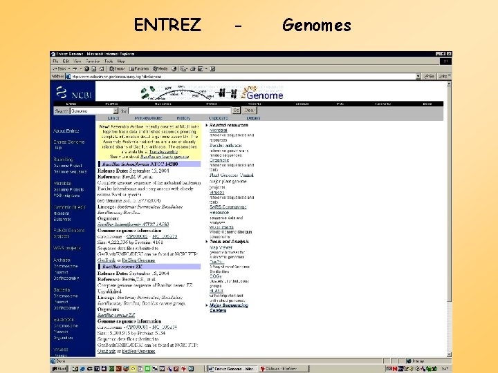 ENTREZ - Genomes 