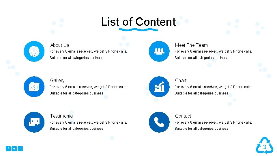 List of Content About Us Meet The Team For every 6 emails received, we