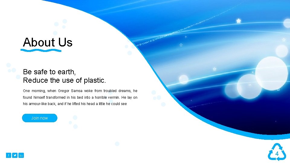 About Us Be safe to earth, Reduce the use of plastic. One morning, when