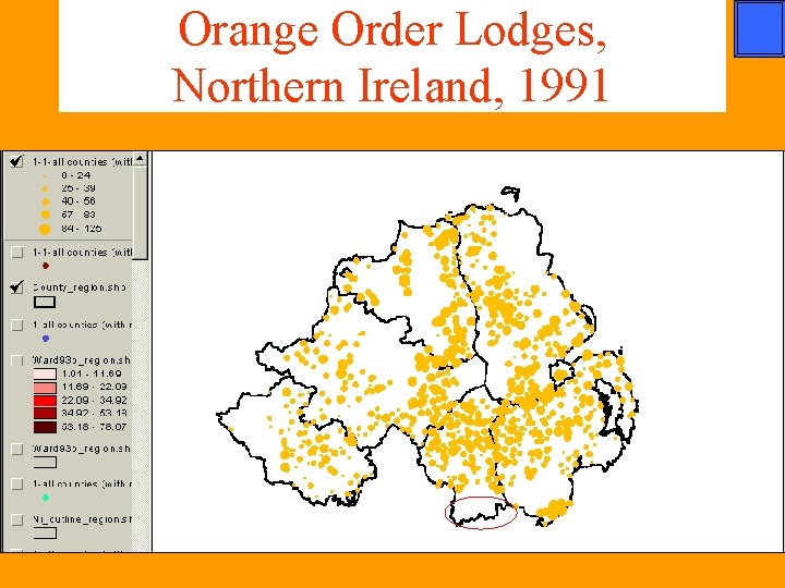 Orange Order Lodges, Northern Ireland, 1991 
