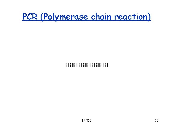 PCR (Polymerase chain reaction) 15 -853 12 