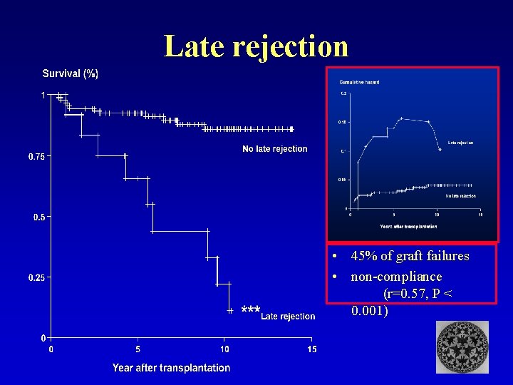 Late rejection • 45% of graft failures • non-compliance (r=0. 57, P < 0.