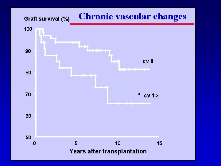 Chronic vascular changes Graft survival (%) 100 90 cv 0 80 * 70 cv